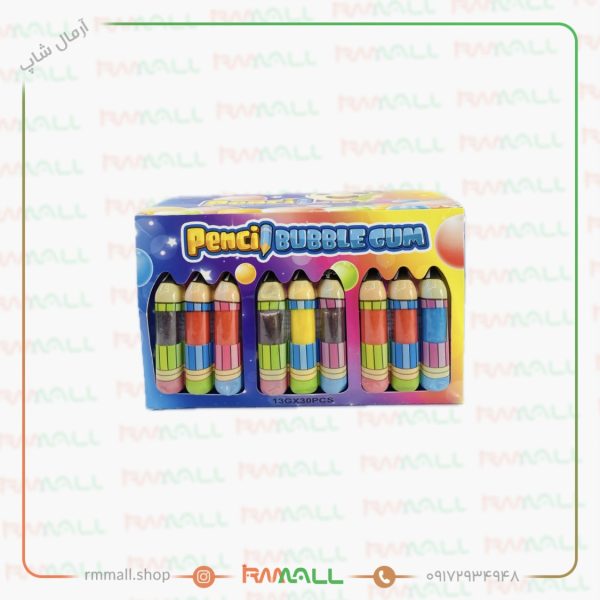 آدامس طرح مداد Pencil Bubble Gum (30 عددی)